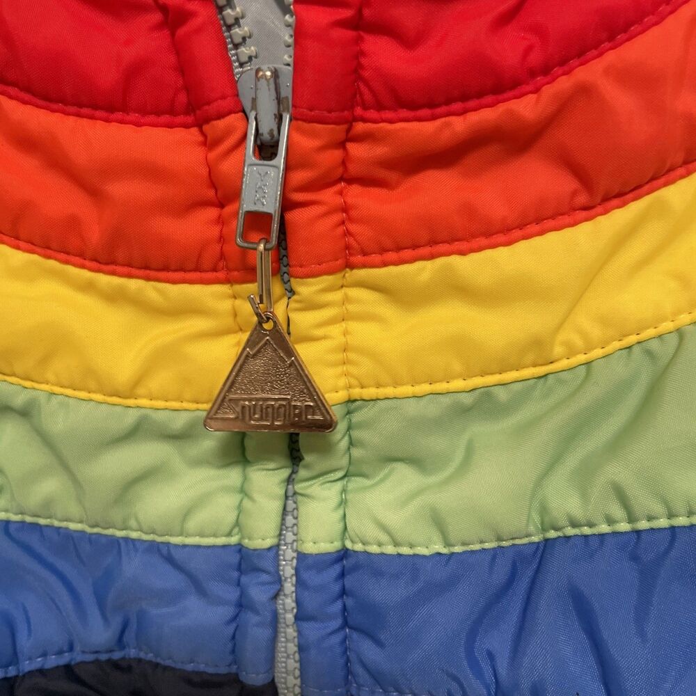Vintage Smuggler Ski Jacket Puffer Small Snow Coat Rainbow 70s Winter - Picture 6 of 12